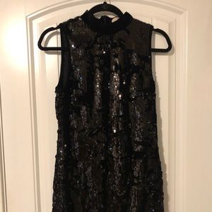 Black Sequin Mini Dress